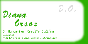 diana orsos business card